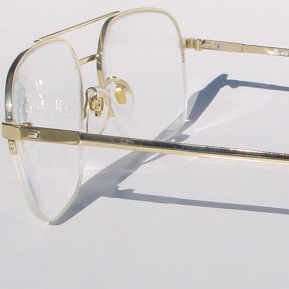 (NWT) Vintage 90's Square Metal Double Bridge Reading Glasses +2.25 - Picture 2 of 4